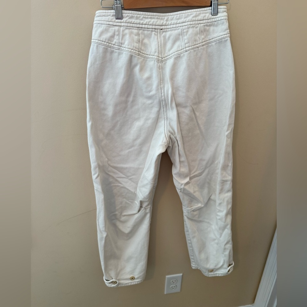 Free People Misty Road Wide Leg Cotton Pants in Ecru size 6 - Picture 2 of 8